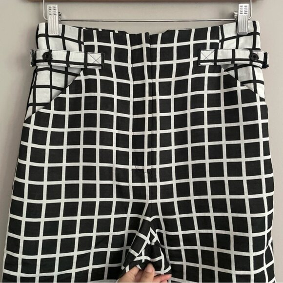 Kaelen NYC Black White Grid Pattern Cropped Pants - 4 - Picture 3 of 13